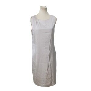 Theory Womens Sleeveless  Shift Dress Champagne Size 4 Pleated Shoulder